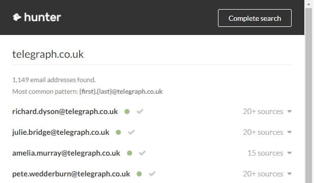 Email searching online