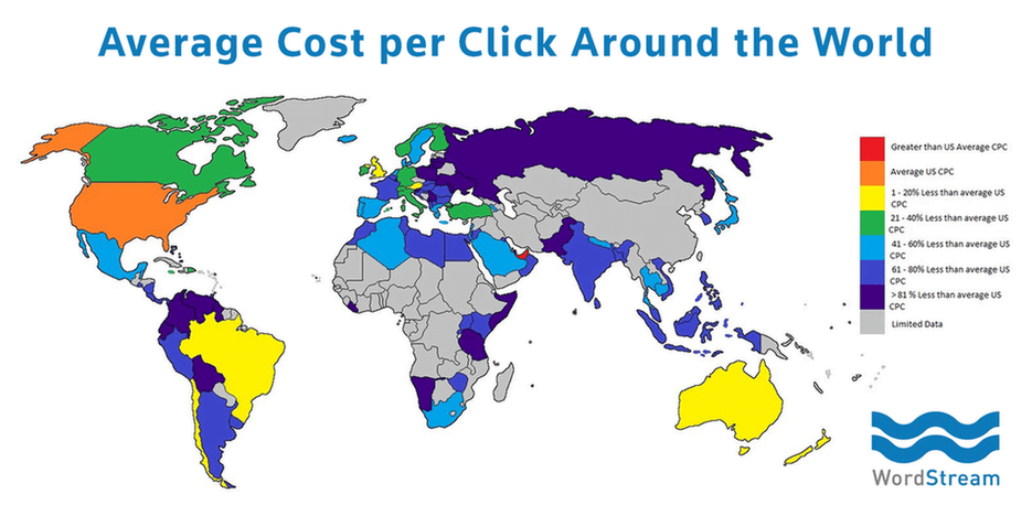 Average CPC by country